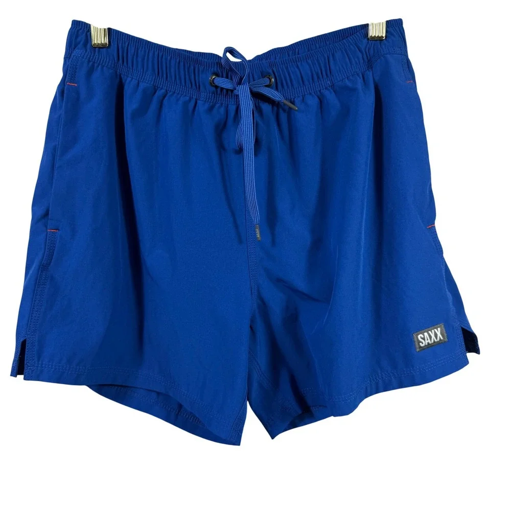 Saxx Oh Buoy 2N1 Swim Shorts Blue DropTemp Cooling Liner BallPark Pouch Mens M